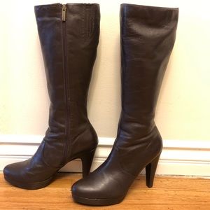 Colin Stuart Leather Knee-High Heeled Boots